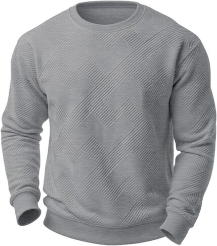 Sailwind Men Men Crewneck Disual Sweatshirts texture frenge sleeve solid colors in Saudi Arabia