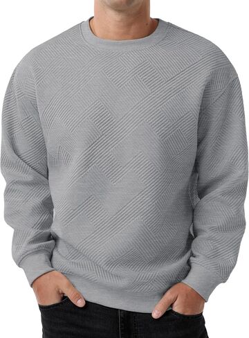 Sailwind Men Men Crewneck Disual Sweatshirts texture frenge sleeve solid colors in Saudi Arabia