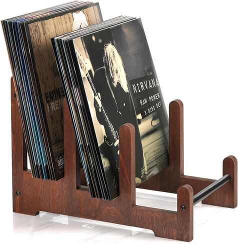 Qilichz Record Holder ، تخزين سجلات فينيل 3 مستويات ، حاملي 60 لتر فينيل ، سجلات Wood Records معروفة للتسجيلات ، تخزين الألبوم لمجلة Book Magazine Vinlys in Kuwait