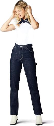 Lee Vintage Modern Women's High Rise Dungaree Ankle Jeans, Vintage Olive Herringbone, Green, 25 in Saudi Arabia