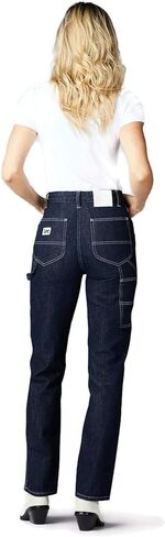 Lee Vintage Modern Women's High Rise Dungaree Ankle Jeans, Vintage Olive Herringbone, Green, 25 in Saudi Arabia