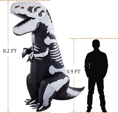 زي الديناصورات Home Home Home ، زي قابل للنفخ على ارتفاع 7 أقدام T-Rex للبالغين ، الأحمر in Saudi Arabia