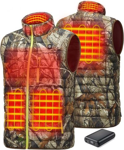 TIDEWE Men’s Heated Vest with Battery Pack, Lightweight Vest for Hunting/Hiking in Saudi Arabia
