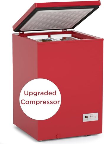 Northair 3.5 Cu Ft Chest Freezer - 2 Removable Baskets - Quiet Compact Freezer - 7 Temperature Settings - Black in Kuwait