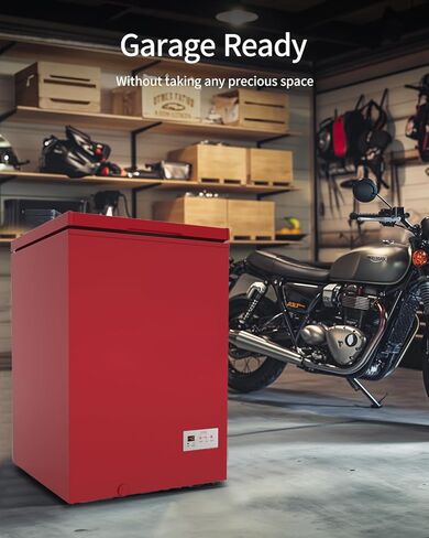 Northair 3.5 Cu Ft Chest Freezer - 2 Removable Baskets - Quiet Compact Freezer - 7 Temperature Settings - Black in Kuwait