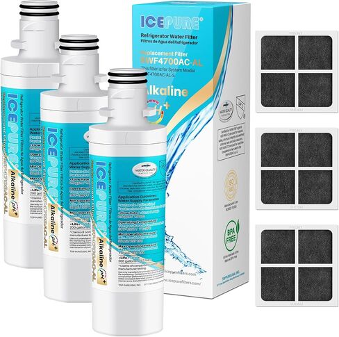 ICEPURE ADQ747935 Replacement for LG LT1000P, MDJ64844601, Kenmore Elite 9980, ADQ74793501 LT1000PC ADQ74793502, LMXS28626S, LMXC23796S, LFXS26973D Refrigerator Water and LT120F Air Filter, 3PACK in Kuwait