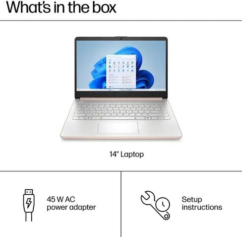 NewHP Business & Student Laptop 14 inch HD_Intel_Pentium Silver N5030 Processor 4GB RAM 128GB SSD.Intel.UHD Graphics Webcam USB-C HDMI SD Card Reader Wi-Fi 1 Year Office 365 Win 11 H in S Mode Silver in Saudi Arabia