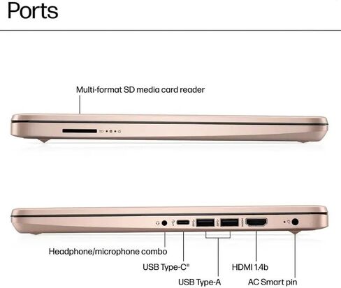 NewHP Business & Student Laptop 14 inch HD_Intel_Pentium Silver N5030 Processor 4GB RAM 128GB SSD.Intel.UHD Graphics Webcam USB-C HDMI SD Card Reader Wi-Fi 1 Year Office 365 Win 11 H in S Mode Silver in Saudi Arabia