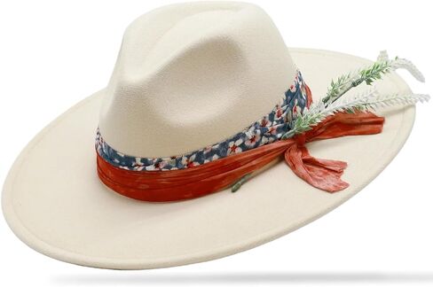 قبعة عتيقة عريضة الحافة فيدورا - قبعة مصنوعة يدويًا للرجال والنساء in Kuwait