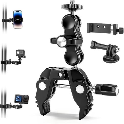 Chelhead Camera Mount Holder UTV ATV, Universal Fits 1'' 1.5'' 1.75'' 2'' Tube Camera Mount Clamp Compatible with oPro Hero, SJ, DJL, Insta360 in Saudi Arabia