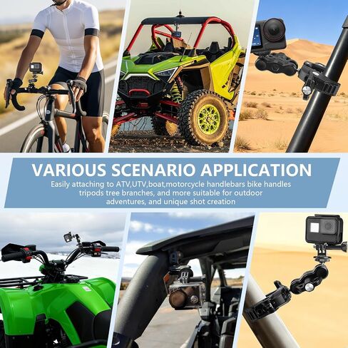 Chelhead Camera Mount Holder UTV ATV, Universal Fits 1'' 1.5'' 1.75'' 2'' Tube Camera Mount Clamp Compatible with oPro Hero, SJ, DJL, Insta360 in Saudi Arabia