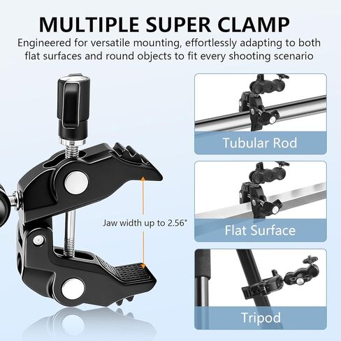 Chelhead Camera Mount Holder UTV ATV, Universal Fits 1'' 1.5'' 1.75'' 2'' Tube Camera Mount Clamp Compatible with oPro Hero, SJ, DJL, Insta360 in Saudi Arabia
