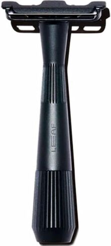 Leaf Shave | Twig Razor, Black - All-Metal, Eco-Friendly Razor for Men & Women; Includes 5 Stainless Steel Single-Edge Razor Blades; Recommended for Face Shaving Lighter Hair and Sensitive Skin in Saudi Arabia