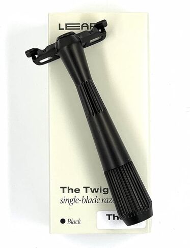 Leaf Shave | Twig Razor, Black - All-Metal, Eco-Friendly Razor for Men & Women; Includes 5 Stainless Steel Single-Edge Razor Blades; Recommended for Face Shaving Lighter Hair and Sensitive Skin in Saudi Arabia