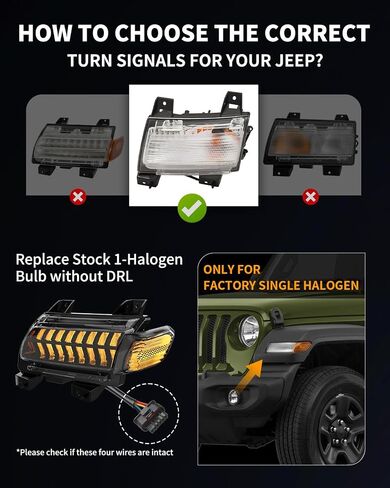 ترقية جديدة للعدسة الدخان LED Fender Light Kit لـ JL Wrangler JT Gladiator ، مصابيح إشارة LED مع استبدال مصابيح DRL و Side Marker لجيب Wrangler JL JT 2018-2023 in Kuwait