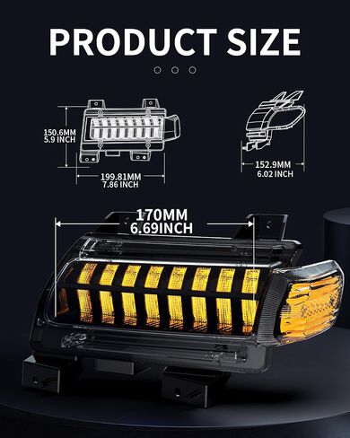 ترقية جديدة للعدسة الدخان LED Fender Light Kit لـ JL Wrangler JT Gladiator ، مصابيح إشارة LED مع استبدال مصابيح DRL و Side Marker لجيب Wrangler JL JT 2018-2023 in Kuwait