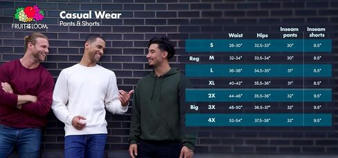 شورت رجالي مصنوع من القطن Eversoft بجيوب من Fruit of the Loom (S-4XL) in Saudi Arabia