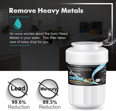 ICEPURE MWF Replacement for GE MFW, MWFP, 197D6321P006, WFC1201, MWFA, PC75009, HDX FMG-1, GSE25GSHECSS, 46-9996, GSH25JSDDSS, PSHS6PGZBESS, GWF, SGF-G9, RWF1060 Refrigerator Water Filter 4PACK in Kuwait