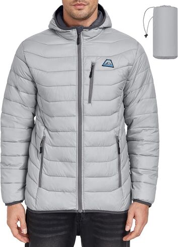 Mapamyumco Men's Packable Lightweight Puffer Jacket Hooded Windproof Winter Coat with Recycled Insulation in Saudi Arabia