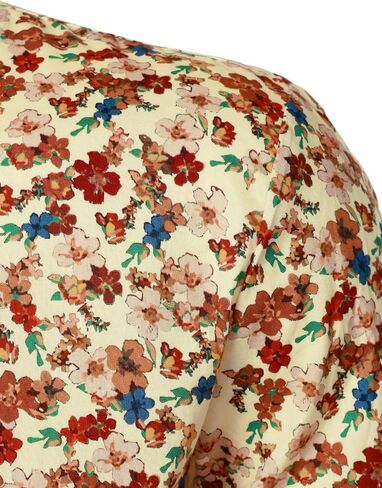 JOGAL Mens Floral Dress Shirt Long Sleeve Printed Casual Button Down Shirts in Kuwait