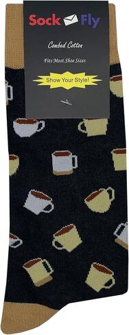 Simple Coffee Dress Socks Novelty Men 8-12 Sockfly in Saudi Arabia