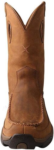 Twisted X Men’s 11" Comp Toe Boot - Pull-On Cowboy Boots Made with Composite Safety Toe, Full-Grain Leather Vamp and Shaft, Toe Cap and Heel Kick, and Reinforced Pull Holes, Distressed Saddle/Saddle, 13(W) in Saudi Arabia