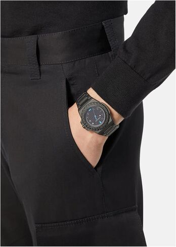 Versace Greca Reaction Collection Luxury Mens Watch Timepieces with a Gold Bracelet and Case Featuring a Black Dial in Saudi Arabia