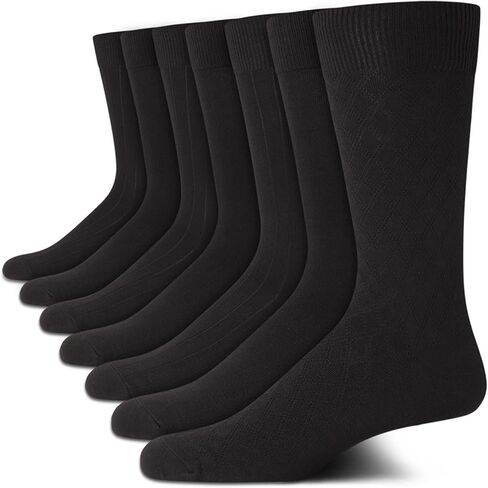 Van Heusen Mens Dress Socks - 7 Pack Soft Stretch Moisturing Wicking Work Crew Socks for Men (Sizes: 6-12.5) in Saudi Arabia
