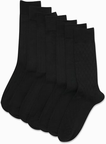 Van Heusen Mens Dress Socks - 7 Pack Soft Stretch Moisturing Wicking Work Crew Socks for Men (Sizes: 6-12.5) in Saudi Arabia