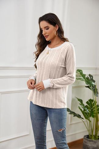 Long Sleeve Shirts for Women Crewneck Tunic Tops Business Casual Pullover Sweaters Trendy Fall Fashion Clothes 2025 in Saudi Arabia