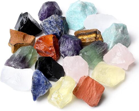 Maibaota 17 PCS Crystals and Healing Stones 14 pcs ream leghals and chakra Stones stones stups Amethyst Rose Quartz Selenite Necklace for Undity Guide for Beginers (مع صندوق الهدايا) in Saudi Arabia