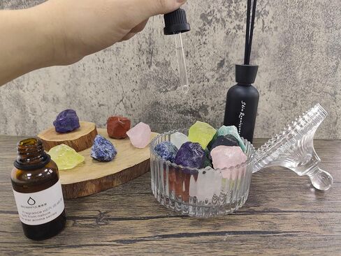 Maibaota 17 PCS Crystals and Healing Stones 14 pcs ream leghals and chakra Stones stones stups Amethyst Rose Quartz Selenite Necklace for Undity Guide for Beginers (مع صندوق الهدايا) in Saudi Arabia