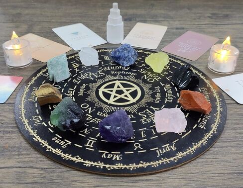 Maibaota 17 PCS Crystals and Healing Stones 14 pcs ream leghals and chakra Stones stones stups Amethyst Rose Quartz Selenite Necklace for Undity Guide for Beginers (مع صندوق الهدايا) in Saudi Arabia