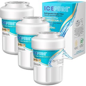 استبدال ICEPURE NSF53&42 Premium MWF لـ GE MFW، MWFP، 197D6321P006، WFC1201، MWFA، PC75009، HDX FMG-1، GSE25GSHECSS، 46-9996، GSH25JSDDSS، PSHS6PGZBESS، GWF فلتر مياه الثلاجة 3 عبوات in Kuwait