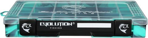 صينية صيد السمك من سلسلة الانجراف 3600 من Evolution Outdoor - منظم صندوق معالجة ملون مع مقصورات قابلة للإزالة، غطاء شفاف، مزلاج إغلاق، تخزين صندوق المرافق in Kuwait