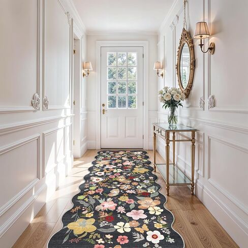 المدخل القابل للغسل 2x4 البساط الأزهار: عدادات منخفضة من الصلاحين السجاد غير القابل للبقع للبقع للدخول المطبخ المطبخ ناعم ديكور المنزل رقيقة. in Kuwait
