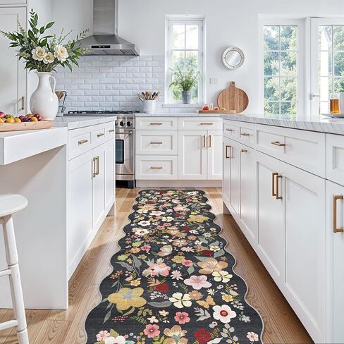 المدخل القابل للغسل 2x4 البساط الأزهار: عدادات منخفضة من الصلاحين السجاد غير القابل للبقع للبقع للدخول المطبخ المطبخ ناعم ديكور المنزل رقيقة. in Kuwait