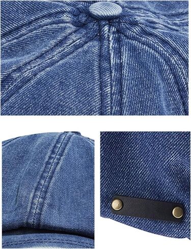 Women's Washed Denim Newsboy Cap Fashion Vintage 8 Panels Visor Beret Girls Octagonal Cap Painter Hat in Saudi Arabia