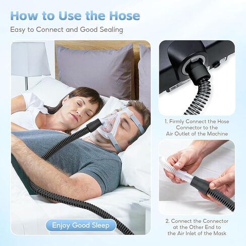 خرطوم CPAP 2 عبوة ، أنابيب CPAP الشاملة - 6 أقدام (72 ") قياسية 22 مم ، متوافق مع معظم آلات CPAP ، BIPAP ، و bilevel ، دائمة ، مرنة ، خالية من التسرب ، رمادي in Kuwait