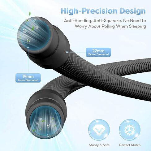 خرطوم CPAP 2 عبوة ، أنابيب CPAP الشاملة - 6 أقدام (72 ") قياسية 22 مم ، متوافق مع معظم آلات CPAP ، BIPAP ، و bilevel ، دائمة ، مرنة ، خالية من التسرب ، رمادي in Kuwait