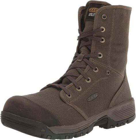 KEEN Utility Men's Roswell Mid Height Composite Toe Canvas Work Boots, Military Olive/Black Olive, 7 in Saudi Arabia