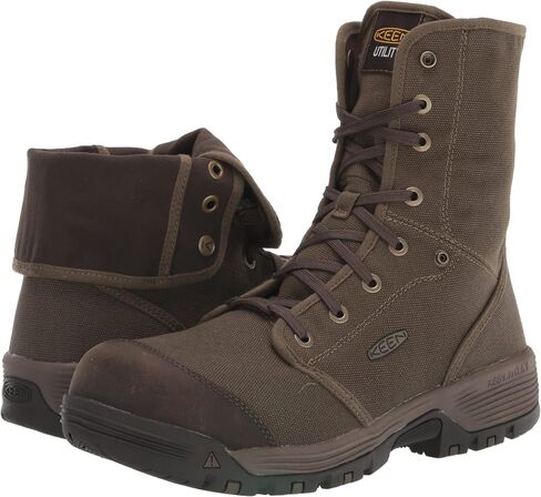 KEEN Utility Men's Roswell Mid Height Composite Toe Canvas Work Boots, Military Olive/Black Olive, 7 in Saudi Arabia