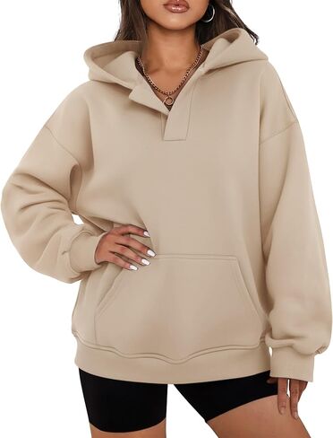 فقط النساء الأساسيات هوديز pullover sweatshirt طويلة الأكمام الكنغر جيب جيب سترة أساسية in Saudi Arabia