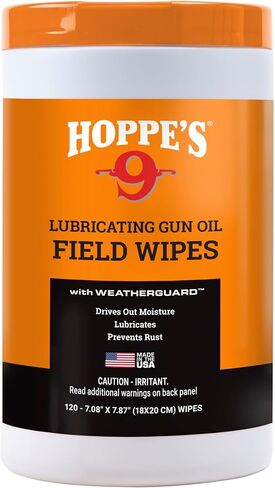 Hoppe's No. 9 Large Lubricating Gun Oil Field Wipes, lid color may vary in Saudi Arabia