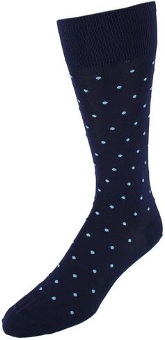 Trafalgar Men's Leo Polka Dot Mercerized Cotton Mid-Calf Socks in Saudi Arabia