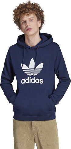 adidas Originals Men's Adicolor Classics Trefoil Hoodie, Black/White, XX-Large in Saudi Arabia