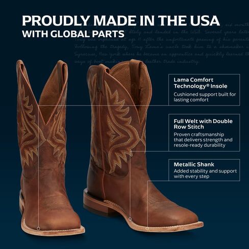Tony Lama Men's 7956 Americana Square Toe Western Boot in Kuwait