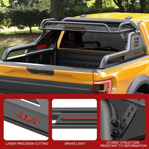 بارات لفة سرير الشاحنة العالمية ، حانات لفة رف رياضية مع سلة شحن تتناسب مع Ford F-150/F-250/F-350 ، RAM ، GMC Sierra ، Chevy Silverado ، Ranger ، Tundra ، Frontier و Titan (أحجام كاملة وشاحنة متوسطة الحجم) in Saudi Arabia