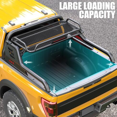 بارات لفة سرير الشاحنة العالمية ، حانات لفة رف رياضية مع سلة شحن تتناسب مع Ford F-150/F-250/F-350 ، RAM ، GMC Sierra ، Chevy Silverado ، Ranger ، Tundra ، Frontier و Titan (أحجام كاملة وشاحنة متوسطة الحجم) in Saudi Arabia