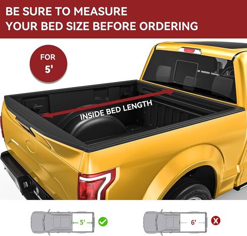 YITAMOTOR Low-Profile Hard Quad-Fold Truck Bed Tonneau Cover Compatible with Toyota Tacoma 2024 2025 (Excl. Trail Edition) with 5 ft Bed in Saudi Arabia